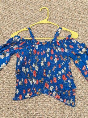 BEBE Girls Bright Off Shoulder Top Sz L / Women's XS